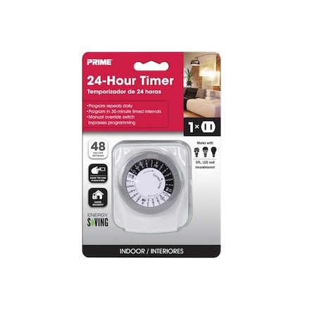 Prime Prime Indoor Mechanical Timer 125 V White TNI2412-RC